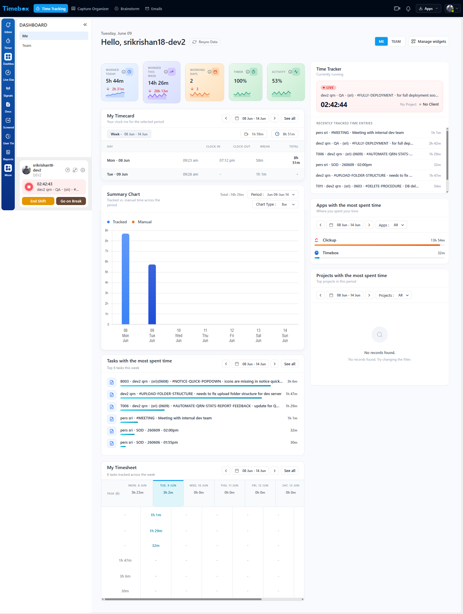 Timebox SaaS productivity app