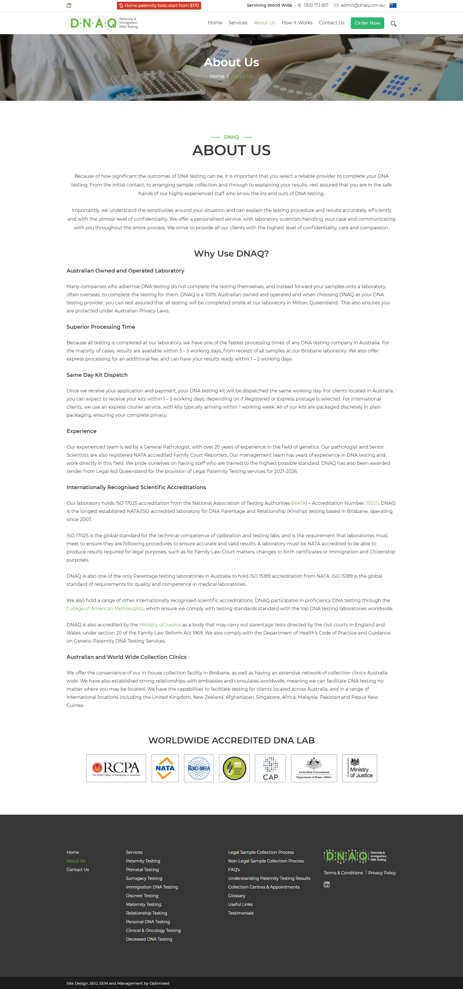 DNAQ website redesign preview