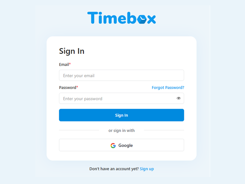 Timebox product preview
