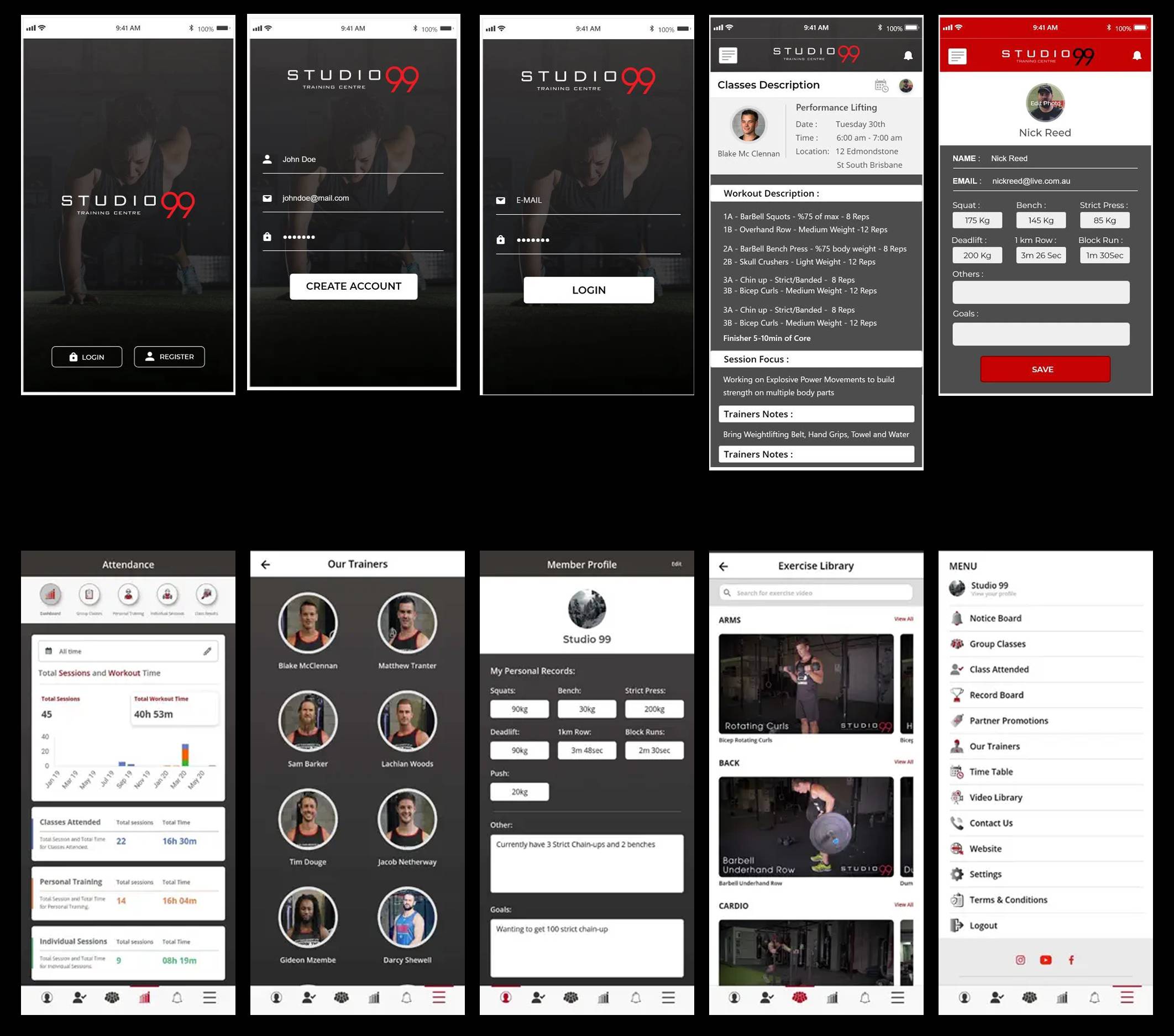 Studio99 mobile app concept
