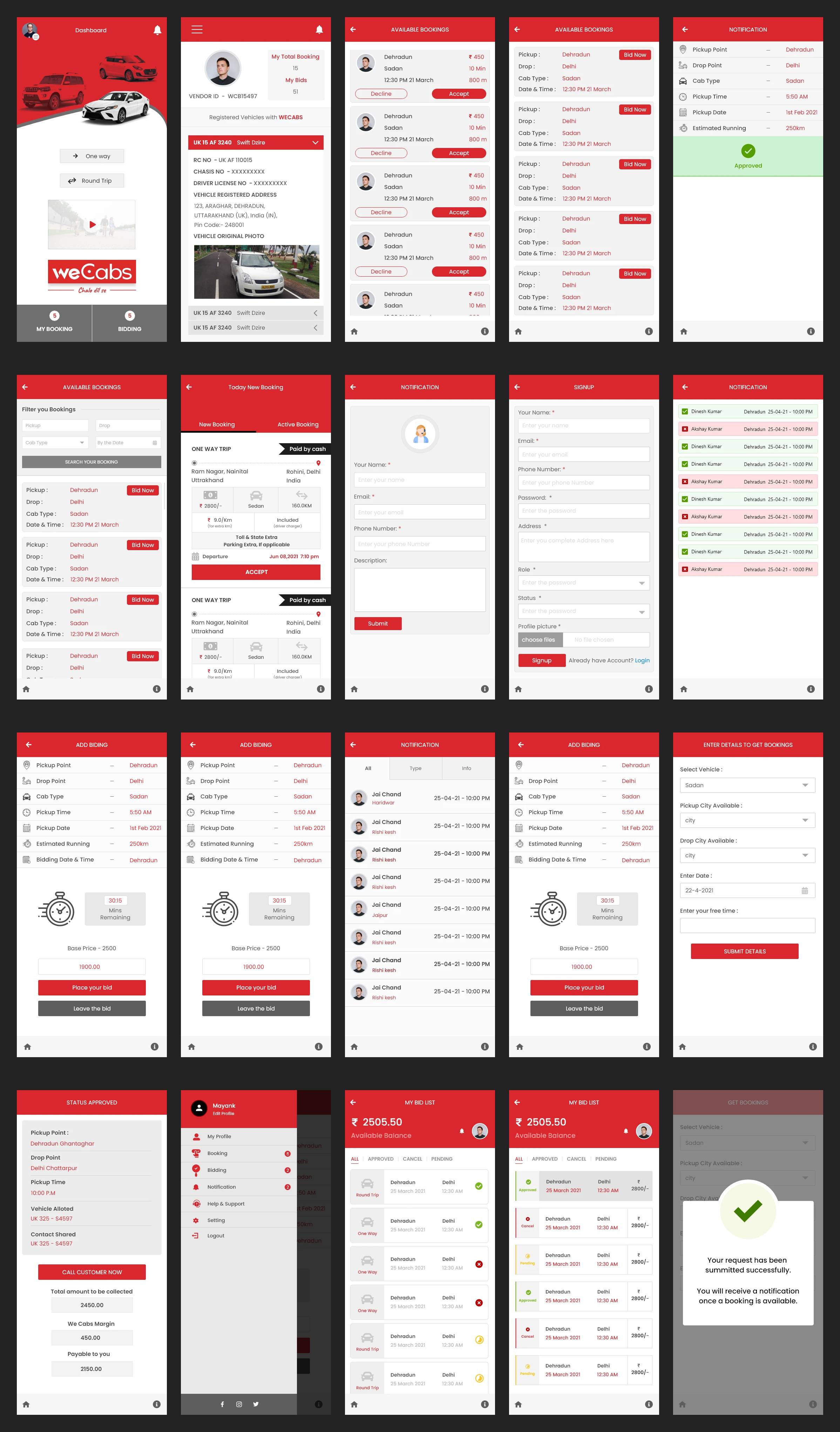 WeCab mobile app overview